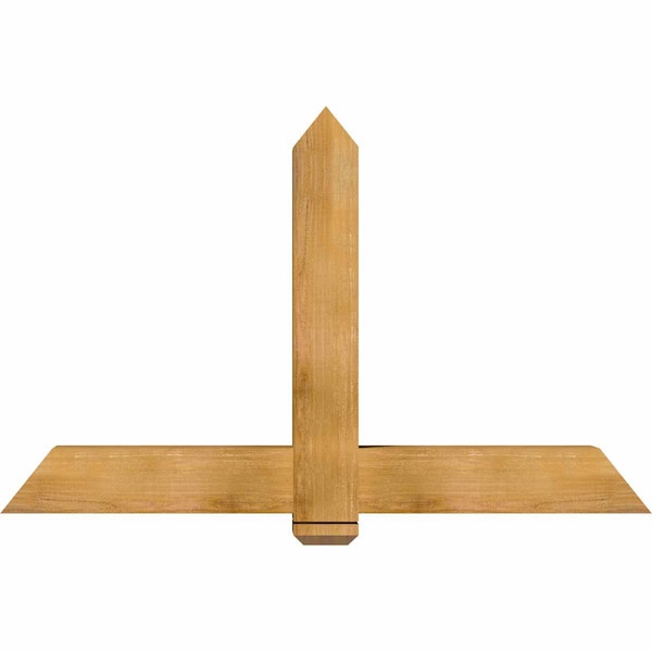 Ekena Millwork Eugene Rough Sawn Timber Gable Bracket, Western Red Cedar, 60"W x 38"H x 6"D x 6"F, 15/12 Pitch GBW060X38X0606EUG00RWR - main